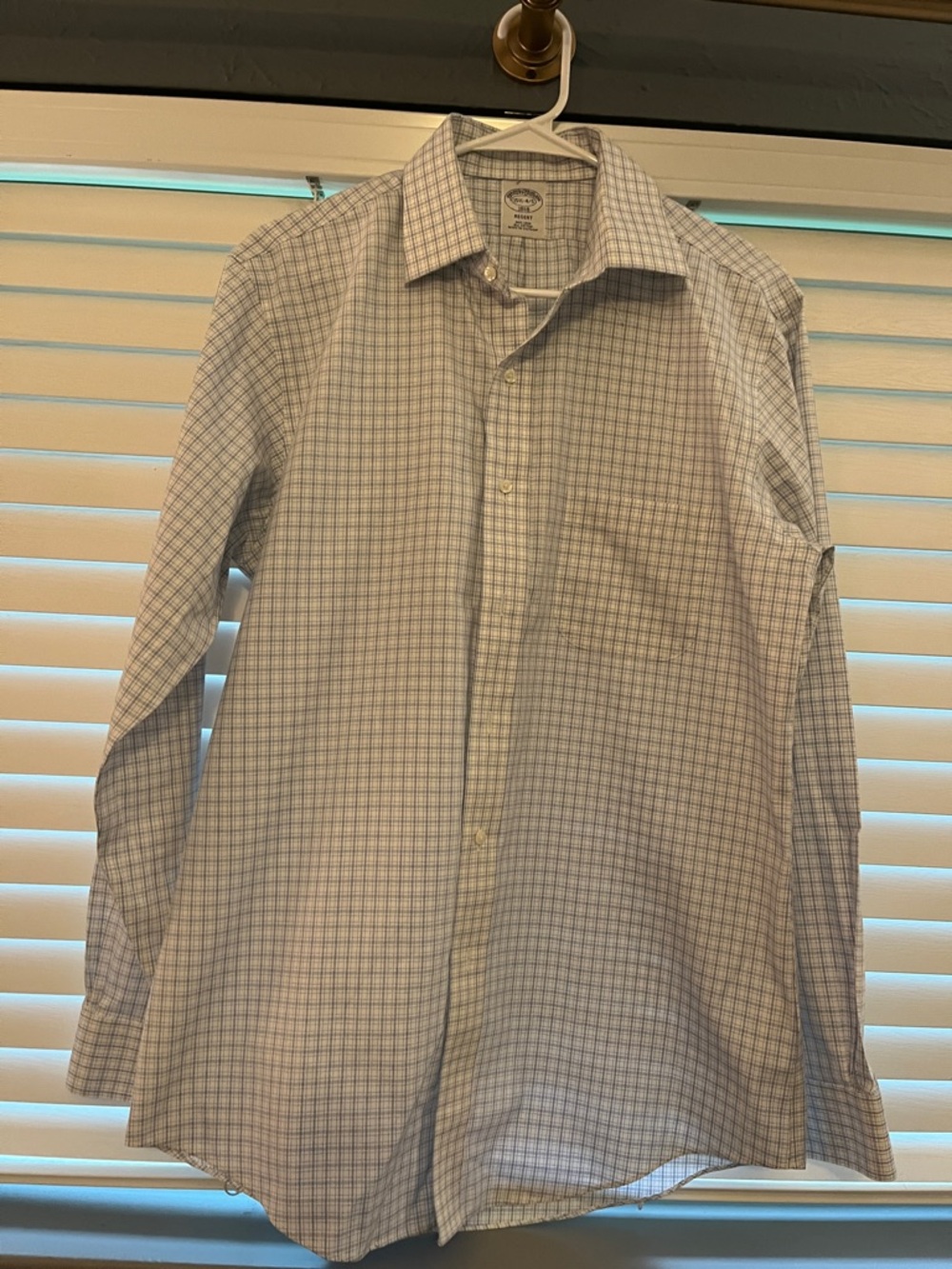 Brooks Brothers Blue and White Check Dress Shirt